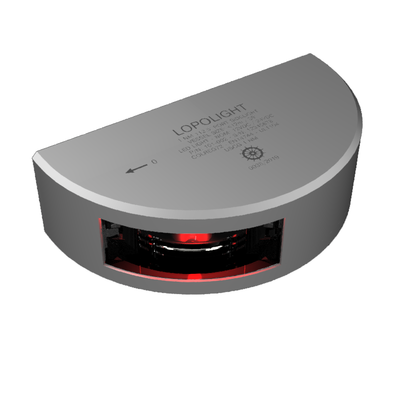 1nm 112,5° Red, port, silver anodized